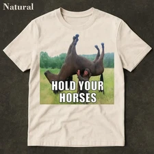 SALE! Hold Your Horses Funny T-Shirt - Funny meme Tee