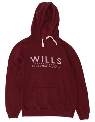 Jack Wills Herren Graphic Loose Fit Hoodie Pullover XS Burgund Baumwolle QR04
