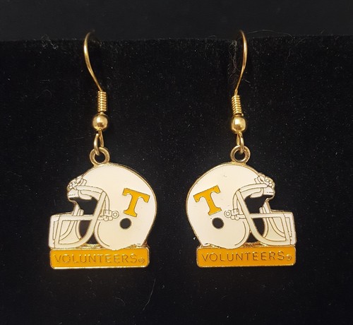Tennessee Volunteers College Football Helmet Earrings Vtg 1-5/8" L Hooks UT NCAA - Picture 3 of 17