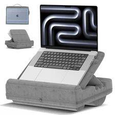 Laptop Lap Desk with Cushion, Adjustable Lap Desk Pillow with Storage, Portab...
