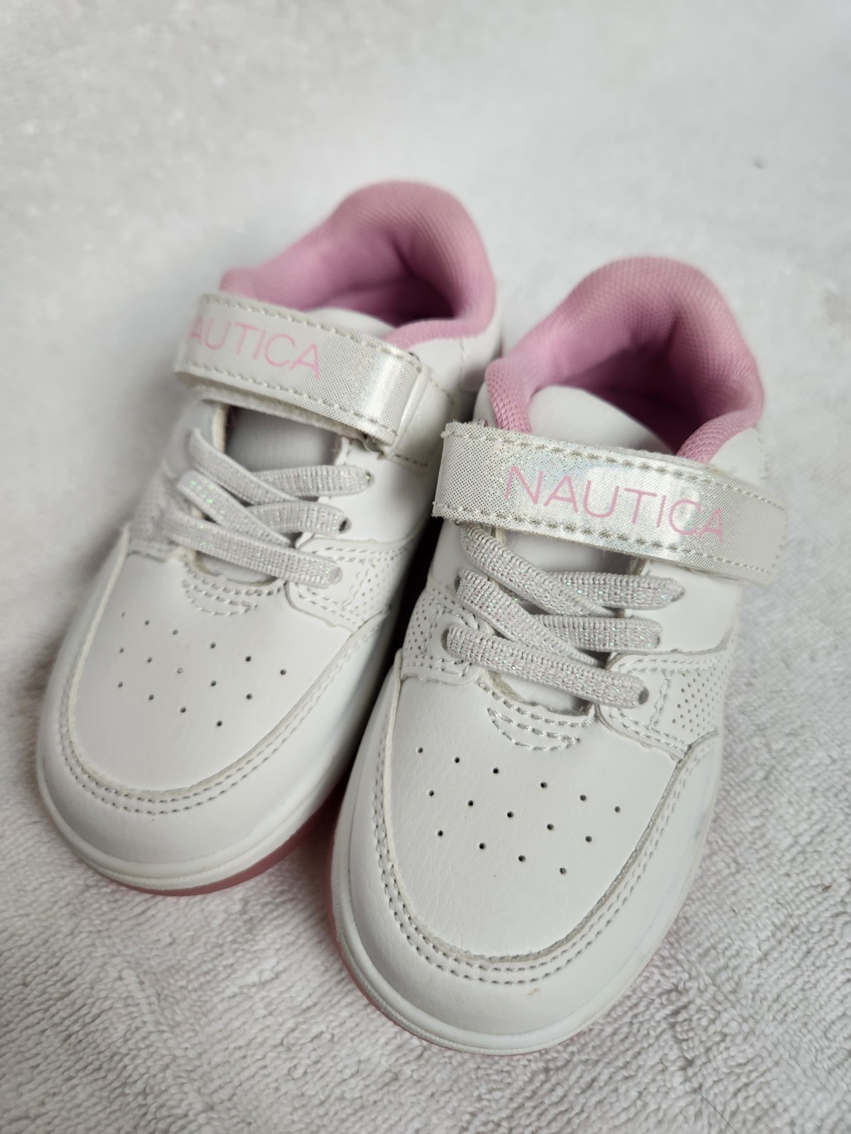 New Nautica white and pink toddler girl sneakers,  tennis sh