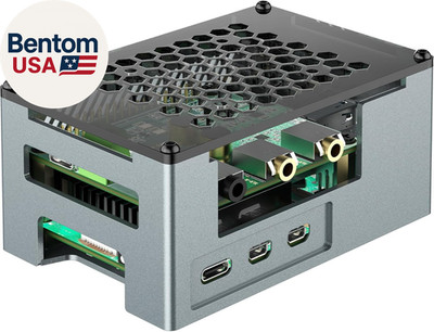 Aluminum Alloy Case for Raspberry Pi 5 with 3510 PWM Fan & Heatsink - Compatible