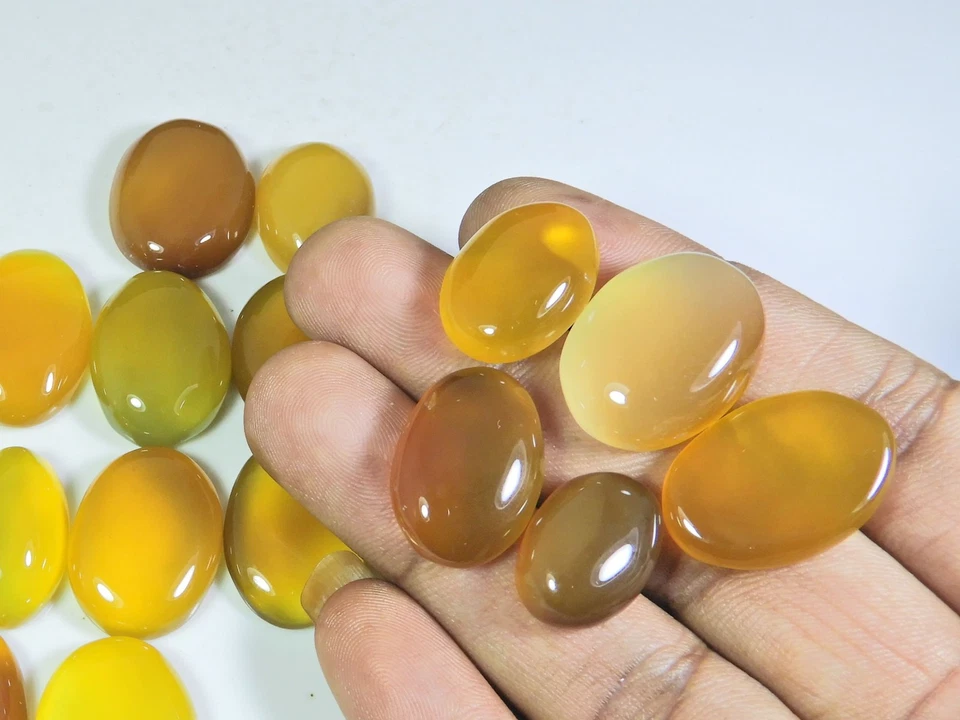 305Cts. Natural Onyx Agate Ring Size Oval Cabochon Loose Gemstone 14Pcs Lot U980 - Image 3 of 4