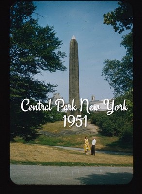 2 - 35mm slides Central Park, New York City - 1951 (Red Border) (BB)