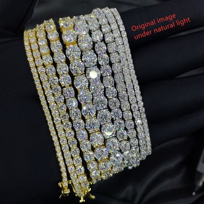 2-6.5mm VVS Moissanite Tennis Chain Necklace - 925 Sterling Silver - Pass Tester