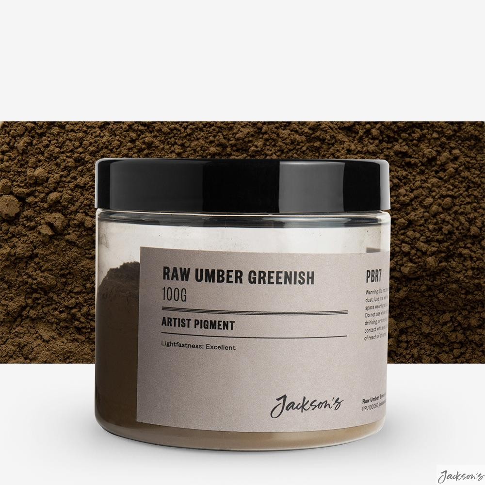 Jackson's : Artist Pigment : Raw Umber Greenish PBr7 : 100g (in 200ml Jar) : ...