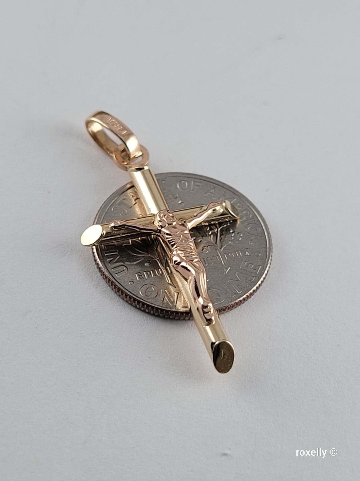 ❤️14k Small Solid Yellow Gold Crucifix Pendant! - image 6