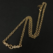 EGA Christian Dior CD Logo Rhinestone Gold Tone Pendant Necklace/6CD0516