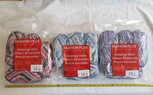 12 Skeins Of Loops & Threads Bulky Twist Yarn! 3 Fashion Plus Bags! Cotton Acryl - product listing photo
