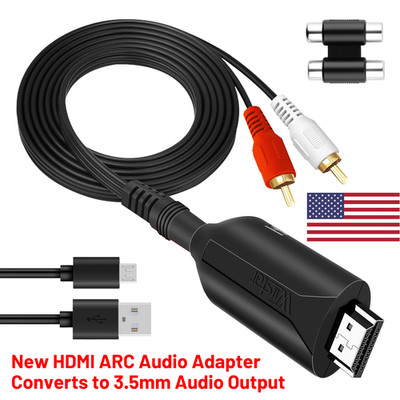 New HDMI ARC Audio Adapter 3.5mm USB Audio Extractor Output Audio Cable Fits TV