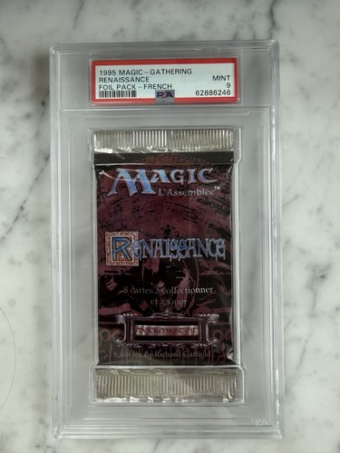 1995 Magic: The Gathering MTG French RENAISSANCE Pack PSA 9