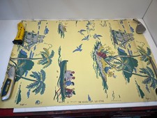 s31--Vintage Walt Disney Productions Wallpaper Treasure Island-RARE Union Made