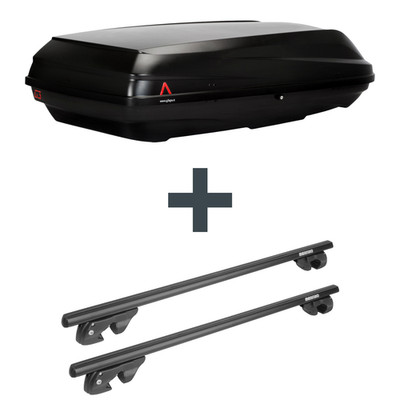 Dachbox G3 BiCube 520+ + Dachträger Menabo Sherman für Citroen C5 Break I DE Top