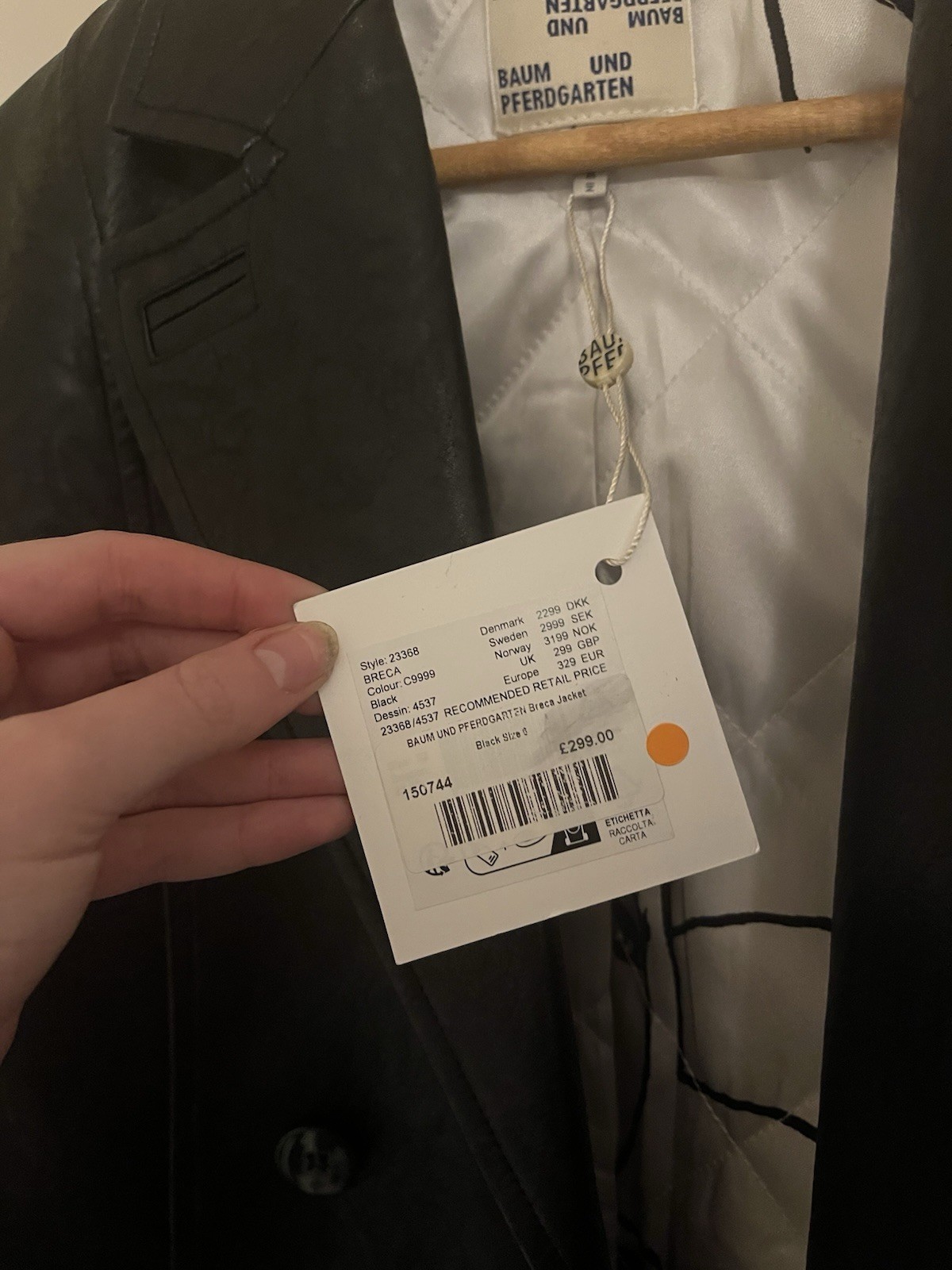 Faux Leather Jacket Royal Tenebaums Women’s Baum Und Pferdgarten Size 6-8￼ image 3