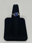 Vintage 10K White Gold TruBrite Diamond Blue Star Sapphire 2.6 Grams Size 7.75 — photo 2