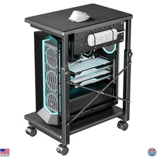 ARES WING Height Adjustable Computer Tower Stand, 2-Tier PC Tower Stand for Most