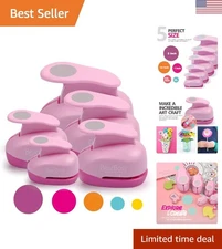Pink Circle Hole Punch Set - 5 Shapes for Creative Scrapbooking Fun