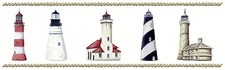 Tatouage Designs Dry Rub Transfer Lighthouse Border Nautical Coastal Wall
