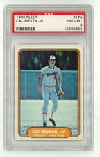 1982 Fleer Cal Ripken #176 (RC) Rookie Card Baltimore Orioles PSA 8 NM-MT. rookie card picture