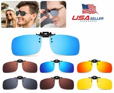 Polarized Clip On Sunglasses Flip Up Glasses Glare Blocking Lens UV Protection