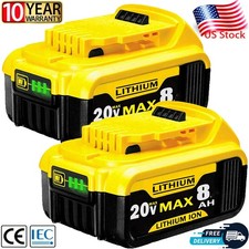 2Pack 8.0AH Lithium Ion Battery For DeWalt 20V 20 Volt Max DCB206 DCB200 DCB204