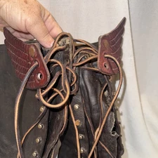 Red Wing Lineman Boots Mens Sz 10 Well Loved, Used, Customized w Wings