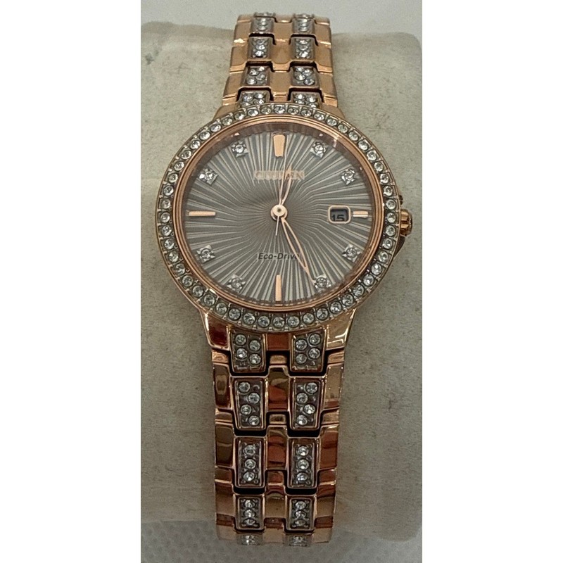 Citizen Eco-Drive Women's Silhouette Crystal Rose Gold Tone Watch EW2348-56A