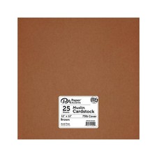 Brown PA Paper Accents Muslin Cardstock 73lb Craft 12x12 Inch 25 PCS
