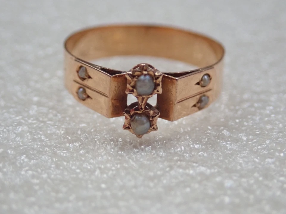 Ancienne bague en or 18 K - Photo 4/4