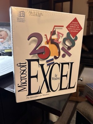 Vintage Microsoft Excel 4.0 for Windows, 3.5  HD Disks - Sealed, Never Used