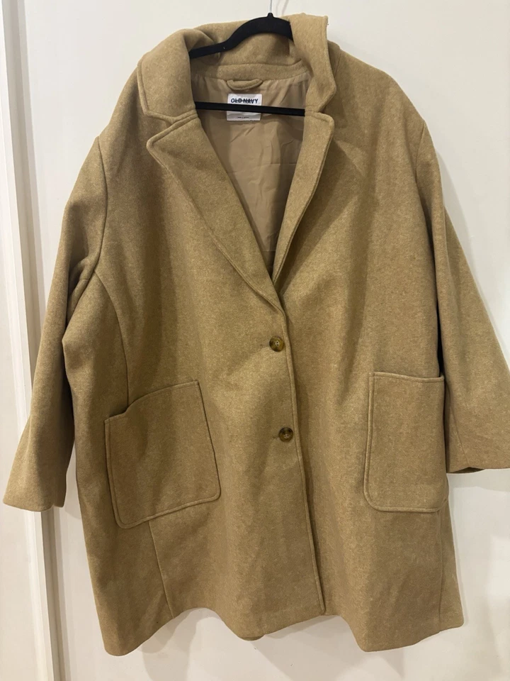 Abrigo de guisante antiguo azul marino tostado para mujer 4x abrigo de coche clásico dinero antiguo más bolsillos Foto 3 de 4