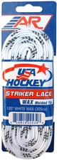 A&R Sports USA Hockey Striker Laces, Waxed 120" - White