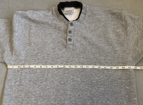 Sudadera De Colección LL Bean Russell Atlética Para Hombres XL Henley Gris Jaspeado Algodón EE. UU. - Imagen 8 de 12