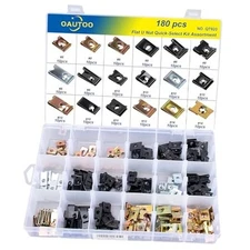 OAUTOO 180pcs Automotive Body Flat U Nut Quikc-Select Kit Assortment 