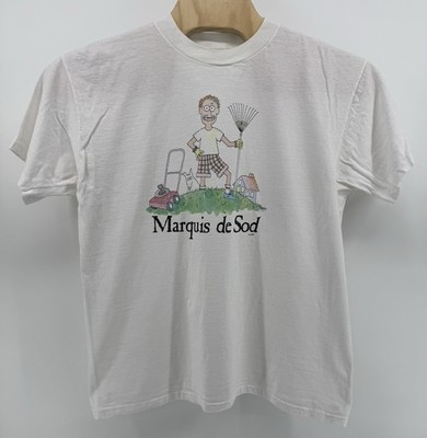 Vintage 90s Oneita Power-T Marquis de Sod T-Shirt Size L Single Stitch