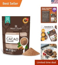 Navitas Organics Cacao Powder - Cocoa Powder Substitute 1:1, For Hot Chocolat...