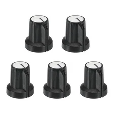 Potentiometer Control Knob ABS Guitar Knob 180 Degrees Black White 5PCS