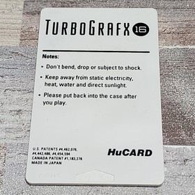 World Class Baseball (TurboGrafx-16, 1989) Tested Game Card