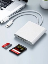 Apple USB C to Lightning Micro SD Card Reader Adapter 4-in-1 Apple MFI Certified