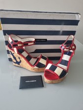 Dolce & Gabbana Unique Wedges Sandals Size 4 37 Nautical Design.