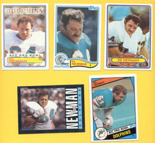 1980-1985 Topps ED NEWMAN Miami Dolphins 5-Card Lot Rookie RC