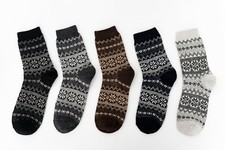 5 Pairs Womens Winter Warm Thermal Lambs Wool Merino Heavy Duty Boot Socks 5-9