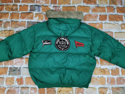 *CHEVIGNON VINTAGE WINTER DOWN JACKET*TOG'S UNLIMITED*GREEN*HOODED*SIZE: L*TIP TOP