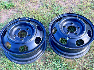 OLDSMOBILE TORNADO WHEEL RIMS PAIR 15 x 6'' STEEL 5on5 BOLT CIRCLE VERY NICE