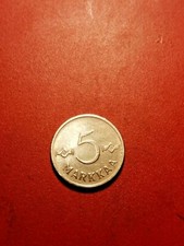 Finland-5 markkaa 1956 -Nickel plated Iron -Condition 1+/EF *