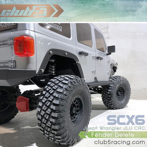 Club 5 Fender Delete for SCX6 Jeep JLU Wrangler ( Black Powder Coated Steel) - Picture 4 of 11