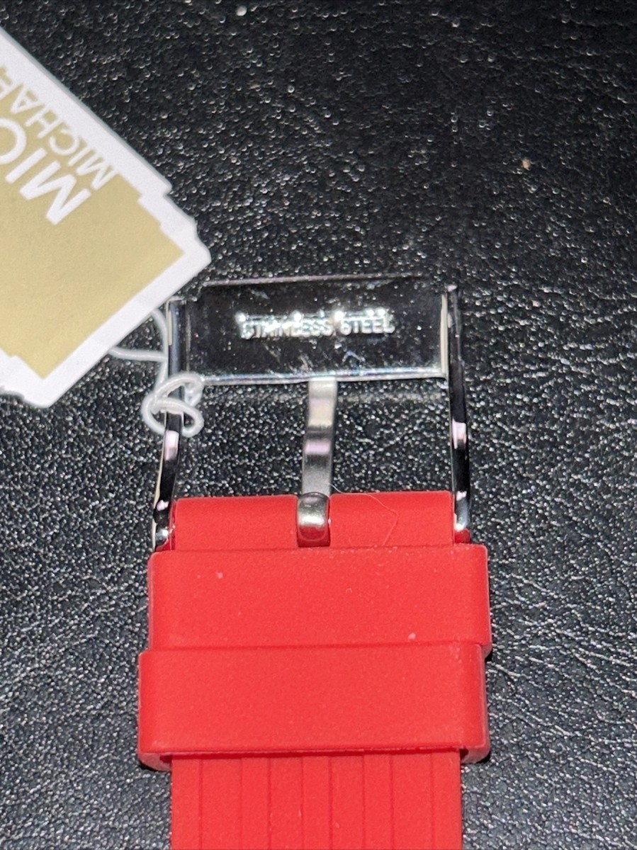 Michael Kors Chronograph Red Silicone Watch MK8973 | eBay