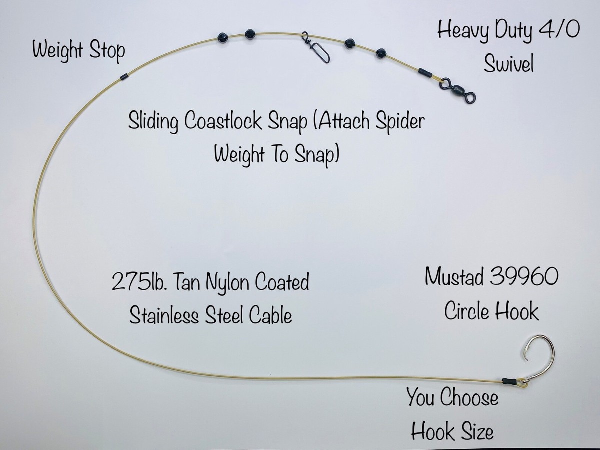 ft Castable Shark Fishing Rig (Tan Wire) Circle Hook