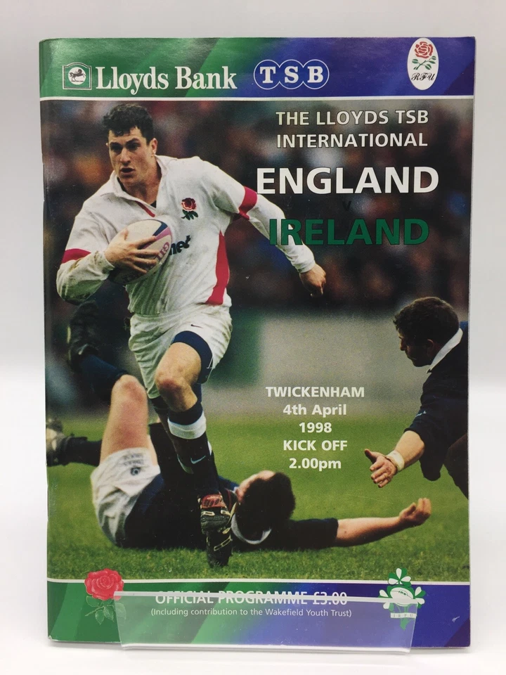 RARE England v Ireland Rugby Programme + Ticket JONNY WILKINSON DEBUT 04/04/1998 - Image 2 of 3