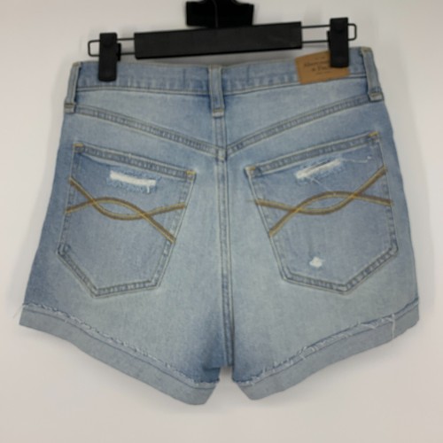 Abercrombie & Fitch Denim Shorts Womens Size 25 Regular High Rise Distress Cuff - Picture 5 of 8